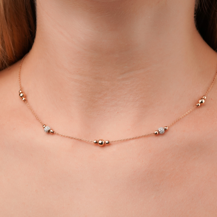 Золотое колье без вставки 06718/01/1/1