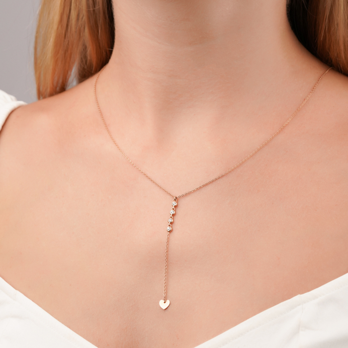 Золотое колье с фианитами 06729/01/0/17