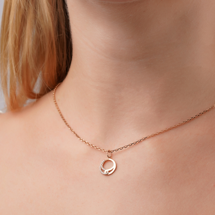 Золота підвіска з фіанітами F-1028-P/01/1