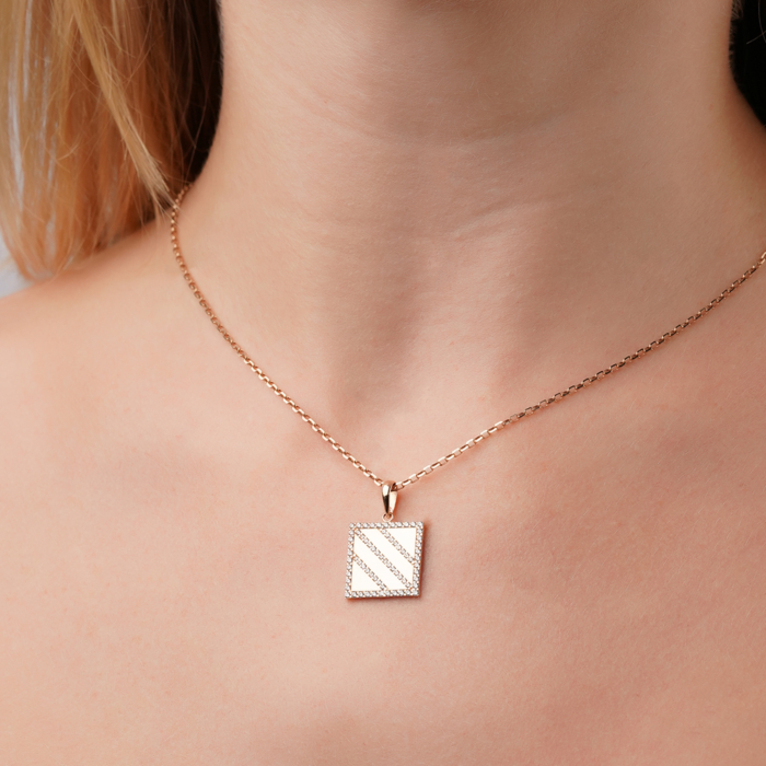 Золота підвіска з фіанітами G-3582-P/01/1