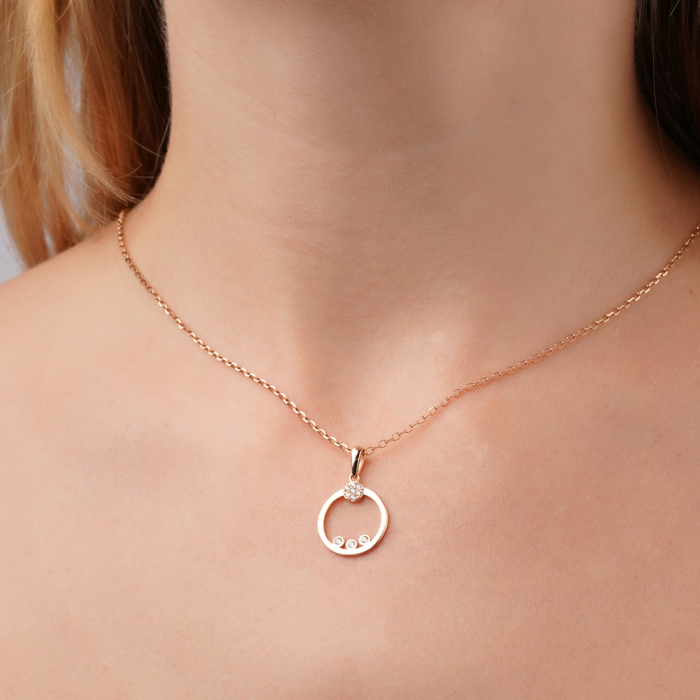 Золота підвіска з фіанітами G-2700-P/01/1