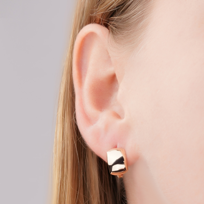 Золотые серьги без вставки G-3817-E/01