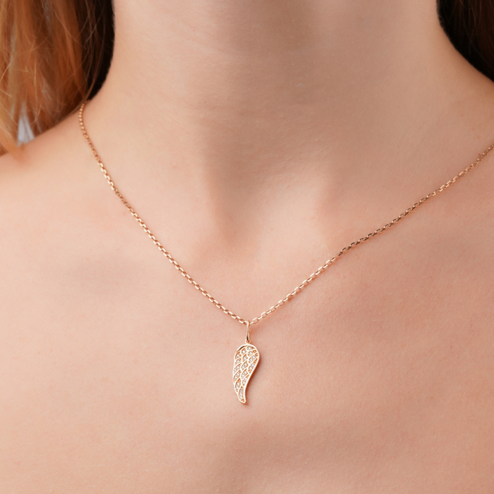 Золота підвіска з фіанітами F-2672-P/01/1