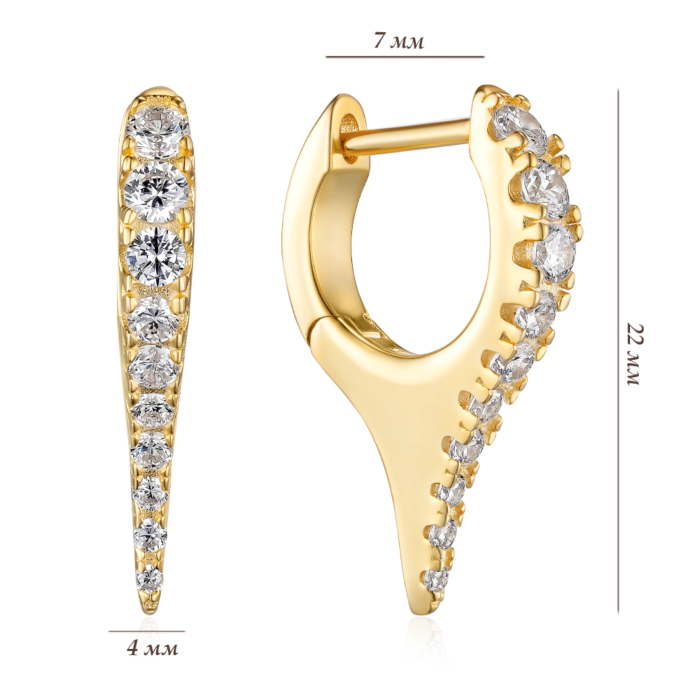 Срібні сережки. Артикул DY110029-S-G-NA-E/20/1