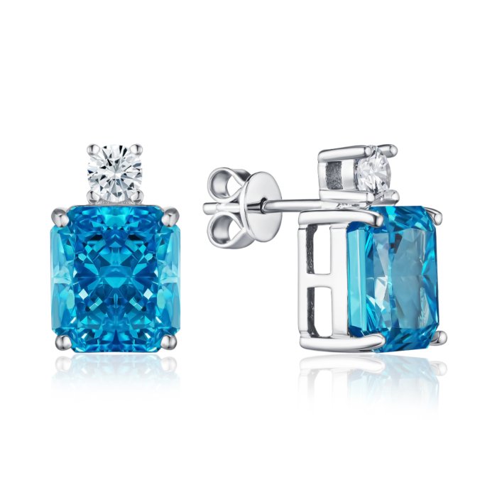 Срібні сережки з фіанітами. Артикул DY110061-S-W-BO-E/12/1505