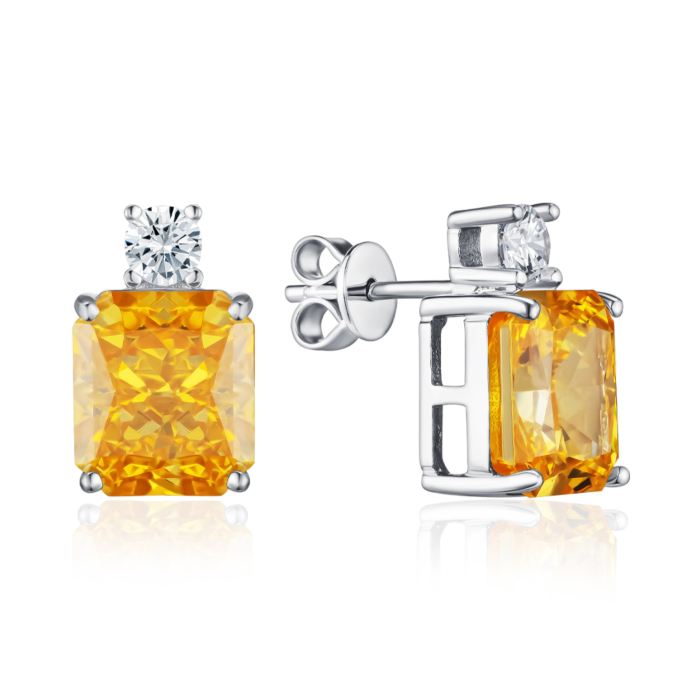 Срібні сережки з фіанітами. Артикул DY110061-S-W-HB-E/12/2954