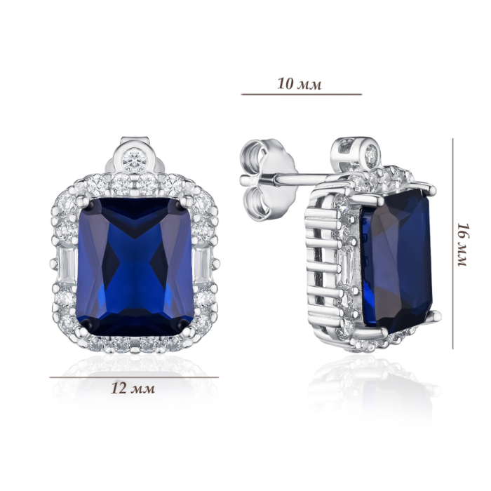 Серебряные серьги с фианитами. Артикул DY110121-S-W-BU-E/12/1511
