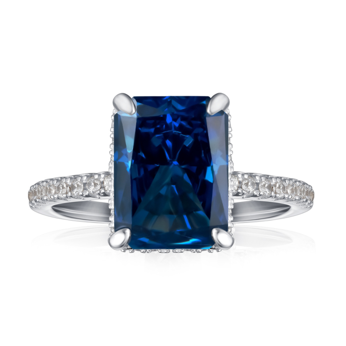 Срібна каблучка з фіанітами. Артикул DY120099-S-W-SL-R/12/1511