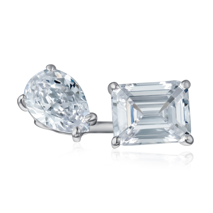 Срібна каблучка з фіанітами. Артикул DY120172-S-W-WH-R/12/1