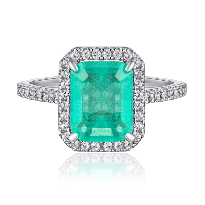 Срібна каблучка з фіанітами. Артикул DY120223-S-W-PL-R/12/808