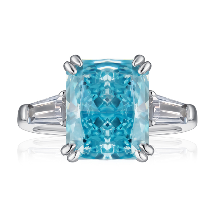 Срібна каблучка з фіанітами. Артикул DY120536-S-W-BA-R/12/1505