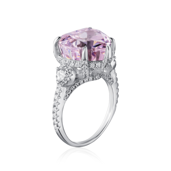 Срібна каблучка з фіанітами. Артикул DY120541-S-W-PK-R/12/1506