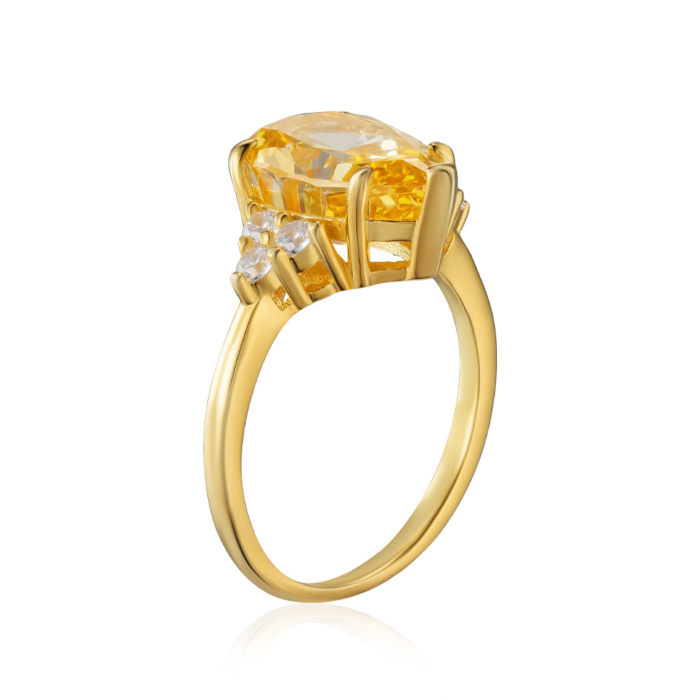 Срібна каблучка з фіанітами. Артикул DY120551-S-G-YE-R/20/2954