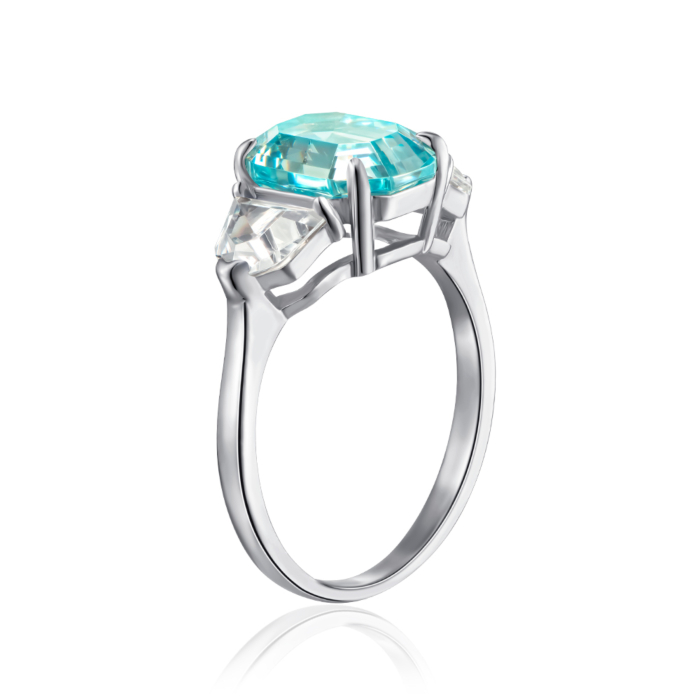 Срібна каблучка з фіанітами. Артикул DY120555-S-W-LB-R/12/1505