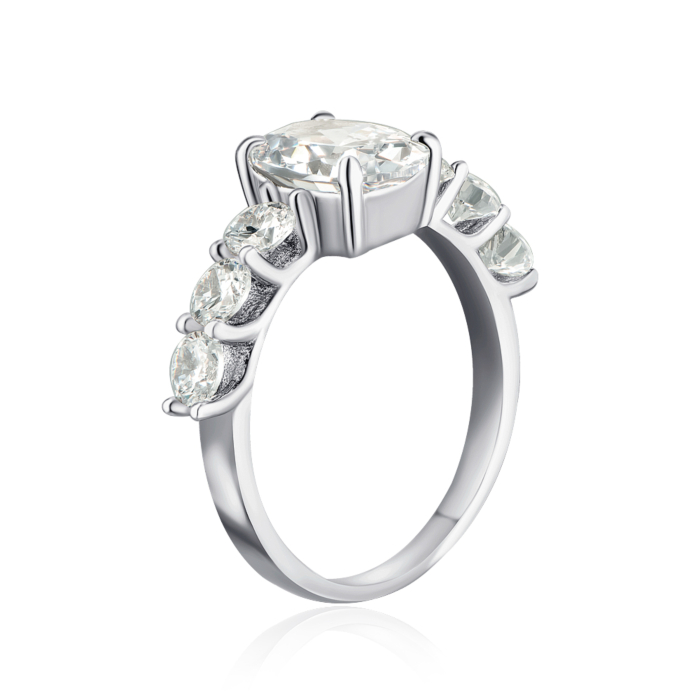 Серебряное кольцо с фианитами. Артикул DY120634-S-W-WH-R/12/1