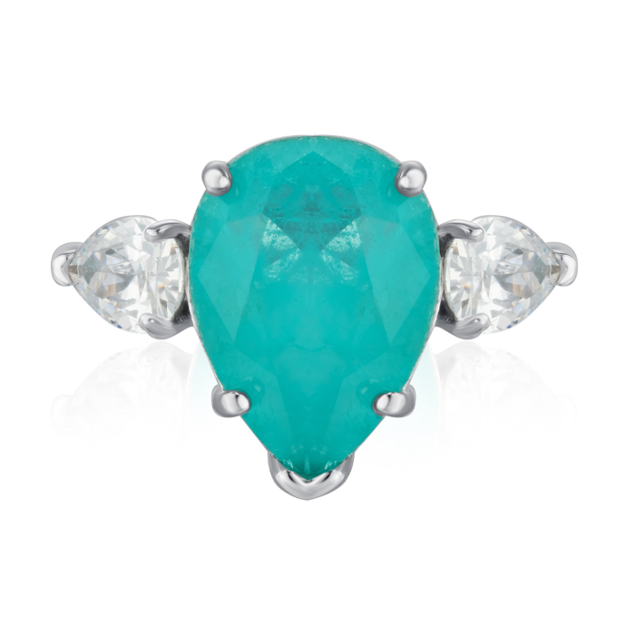 Срібна каблучка з фіанітами. Артикул DY120691-S-W-PL-R/12/808