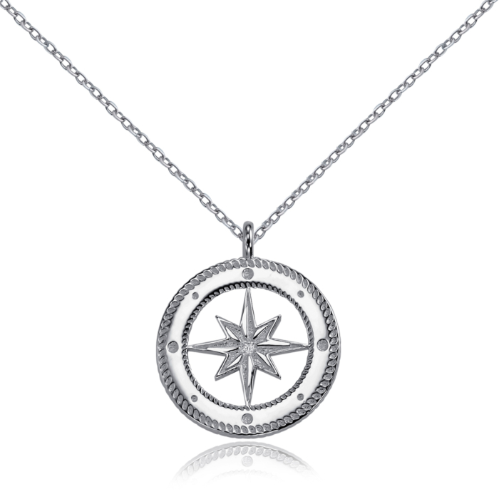 Серебряное колье без вставки DY190069-S-W-NA-K/12