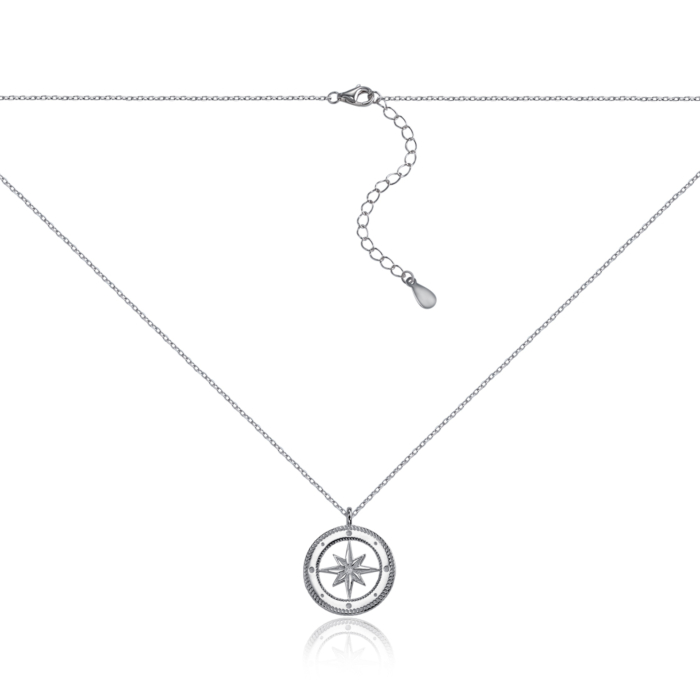 Срібне кольє без вставки DY190069-S-W-NA-K/12