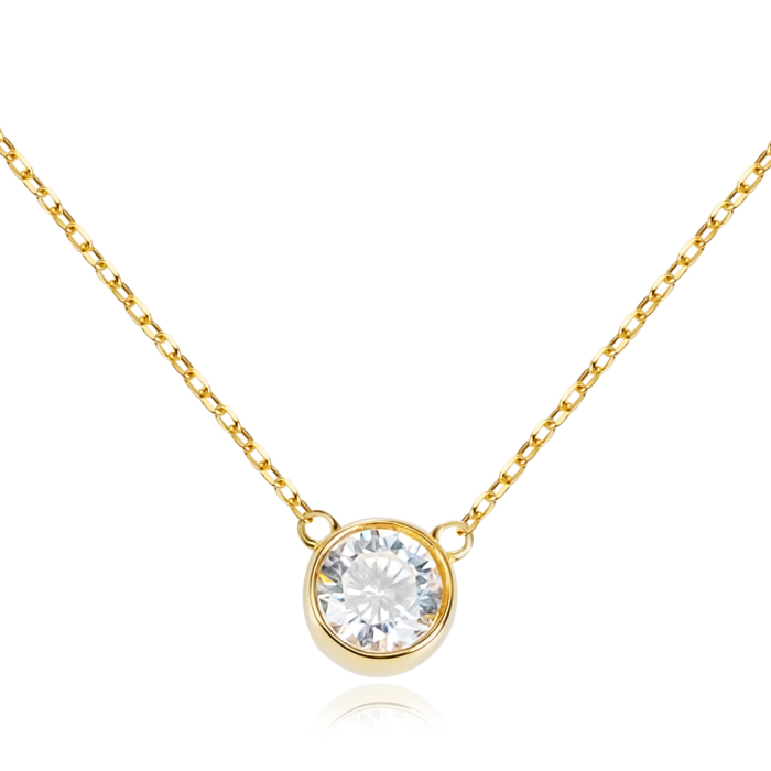 Серебряное позолоченное колье с фианитом DY190084-S-G-NA-K/20/1