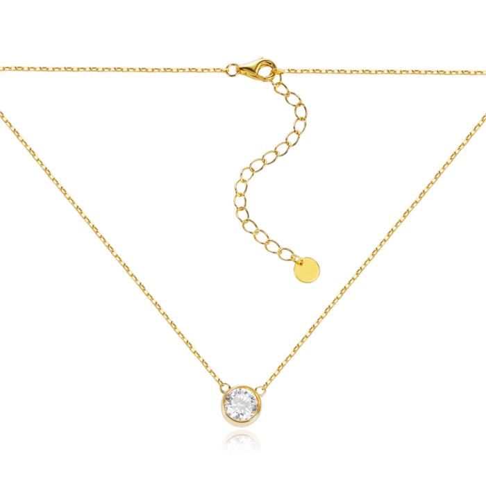 Серебряное позолоченное колье с фианитом DY190084-S-G-NA-K/20/1