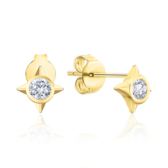 Серебряные серьги с фианитом DY1D0024-S-G-WH-E/20/1