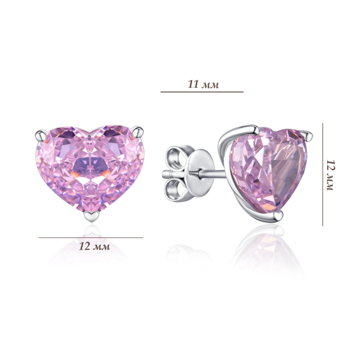 Срібні сережки. Артикул DY1D0218-S-W-PK-E/12/1504