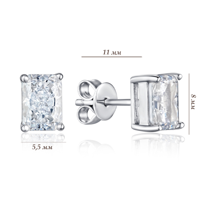 Серебряные серьги. Артикул DY1D0249-S-W-WH-E/12/1