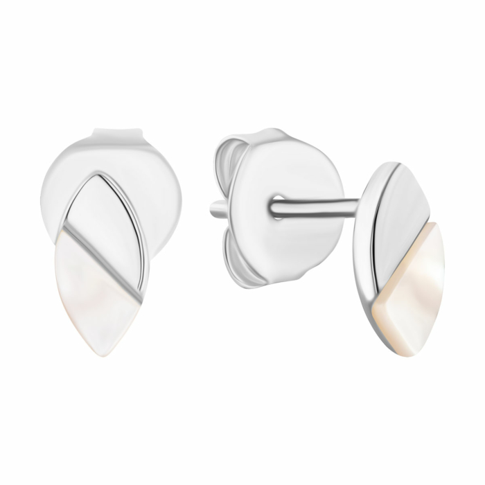 Срібні сережки-пусети з перламутром. Артикул UG5E001884