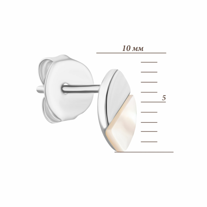 Срібні сережки-пусети з перламутром. Артикул UG5E001884