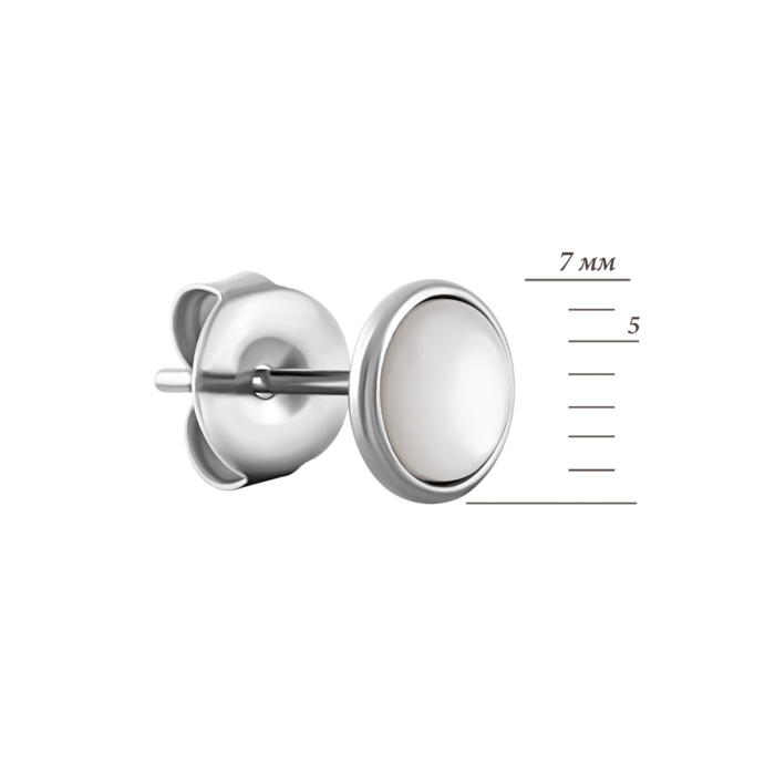 Срібні сережки-пусети з перламутром. Артикул UG5E002618