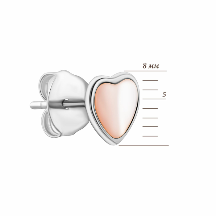 Срібні сережки-пусети з перламутром. Артикул UG5E002619