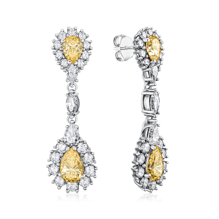 Срібні сережки з фіанітами E02412-4-E/12/3721