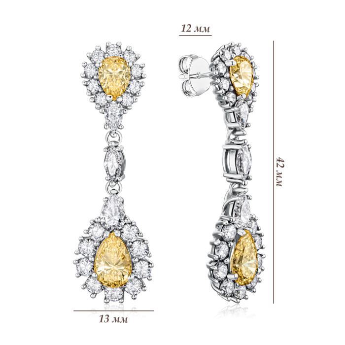 Срібні сережки з фіанітами E02412-4-E/12/3721