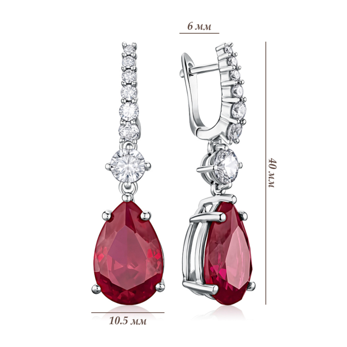Срібні сережки з фіанітами E02420-3-E/12/3704