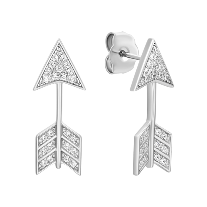 Срібні пусети з фіанітами. Артикул UG5E23899