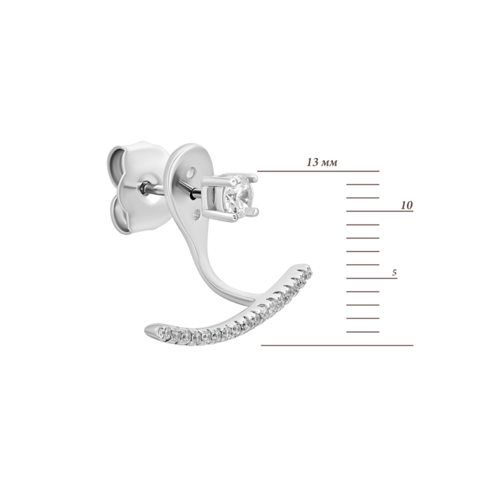 Срібні пусети з фіанітами. Артикул UG5E25259