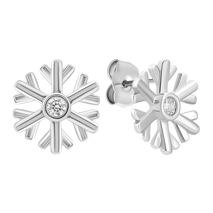 Срібні пусети з фіанітами. Артикул UG5E28465-BW