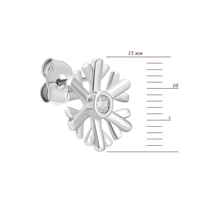 Срібні пусети з фіанітами. Артикул UG5E28465-BW
