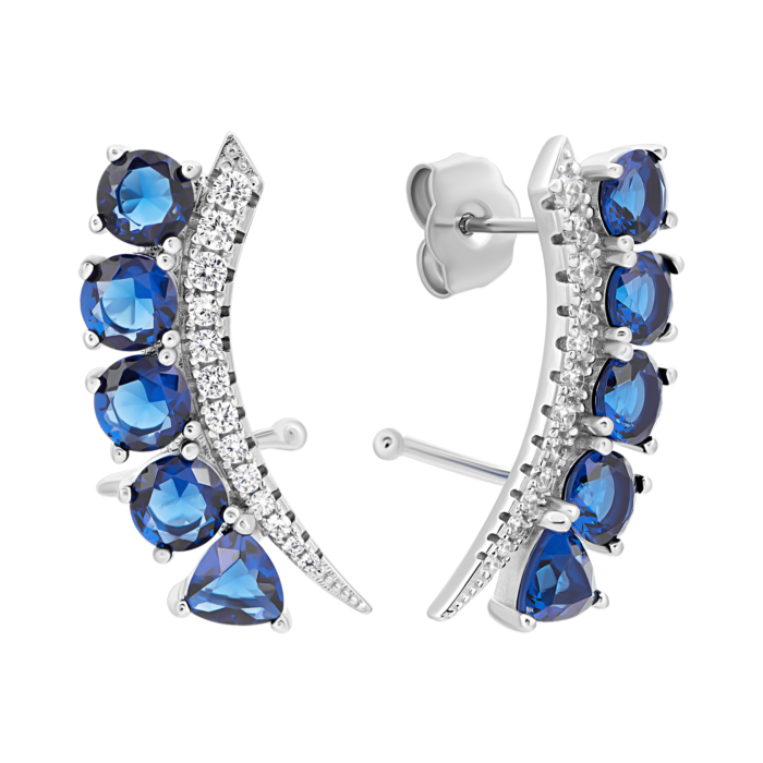 Срібні пусети з фіанітами. Артикул UG5E30806-BW