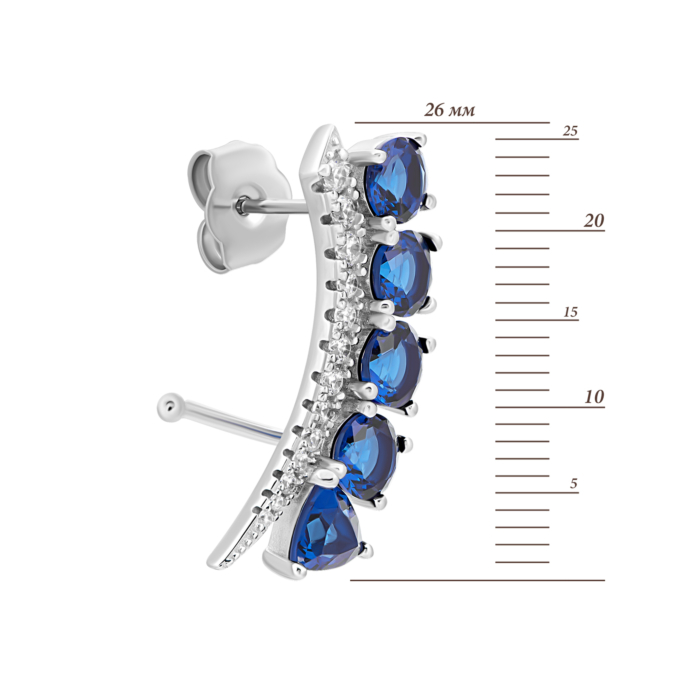 Срібні пусети з фіанітами. Артикул UG5E30806-BW