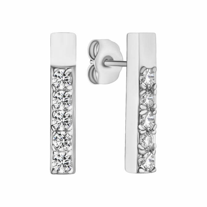 Серебряные пуссеты с фианитами. Артикул UG5E37614