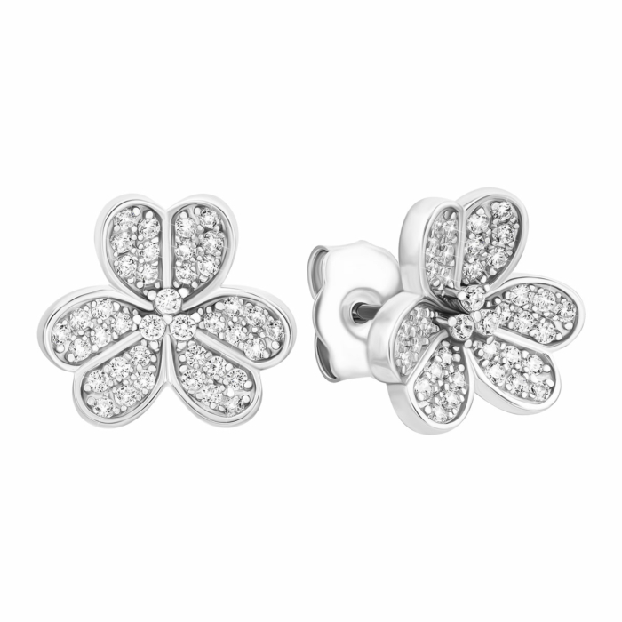 Срібні пусети з фіанітами. Артикул UG5E37841