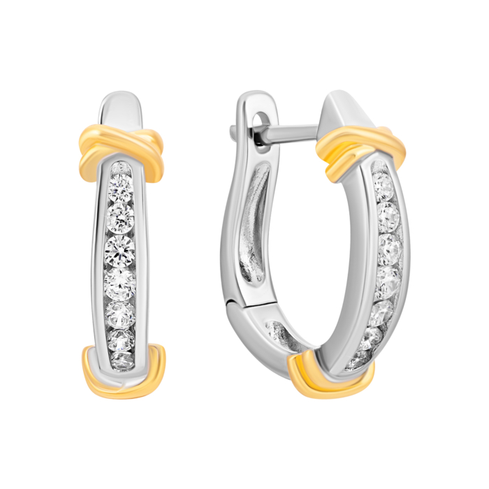 Серебряные серьги с фианитами. Артикул UG5E38040-M