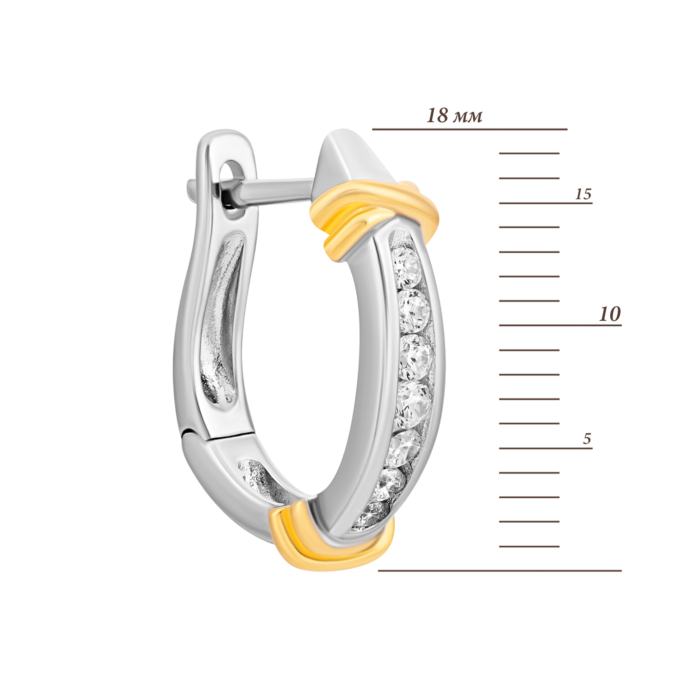 Серебряные серьги с фианитами. Артикул UG5E38040-M