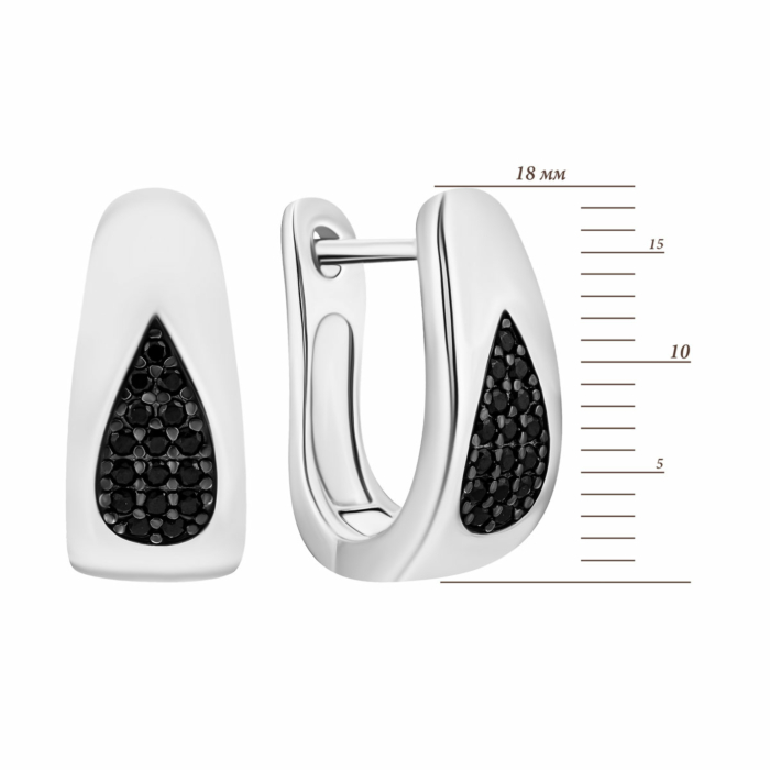 Срібні сережки з фіанітами. Артикул UG5E38263-M