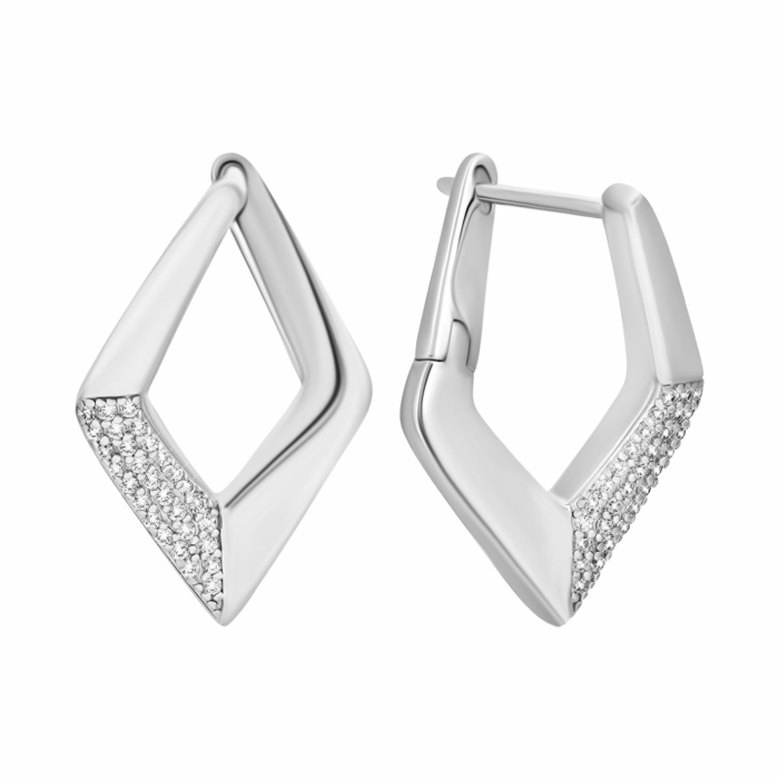 Срібні сережки з фіанітами. Артикул UG5E38485-W