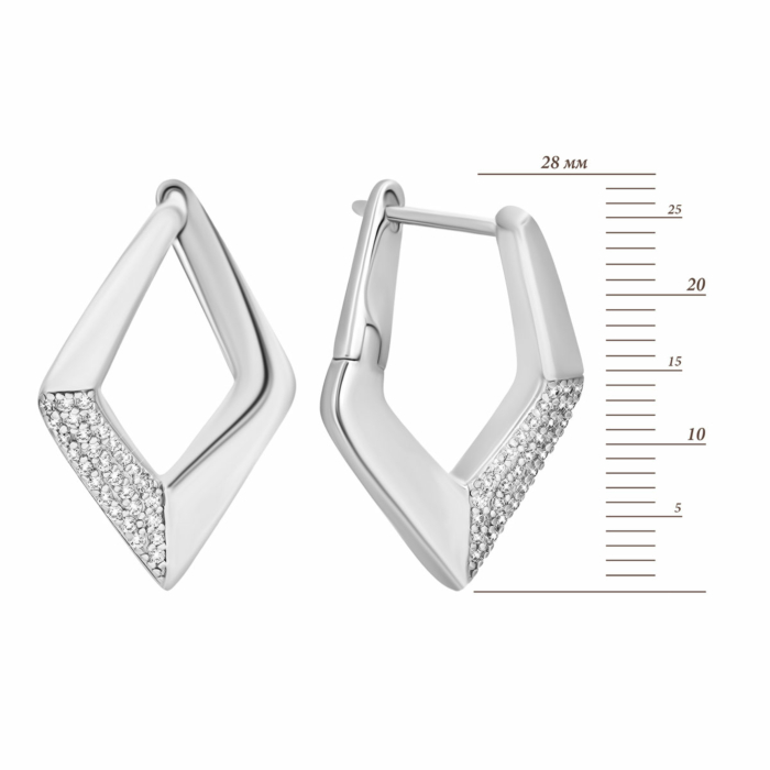 Срібні сережки з фіанітами. Артикул UG5E38485-W