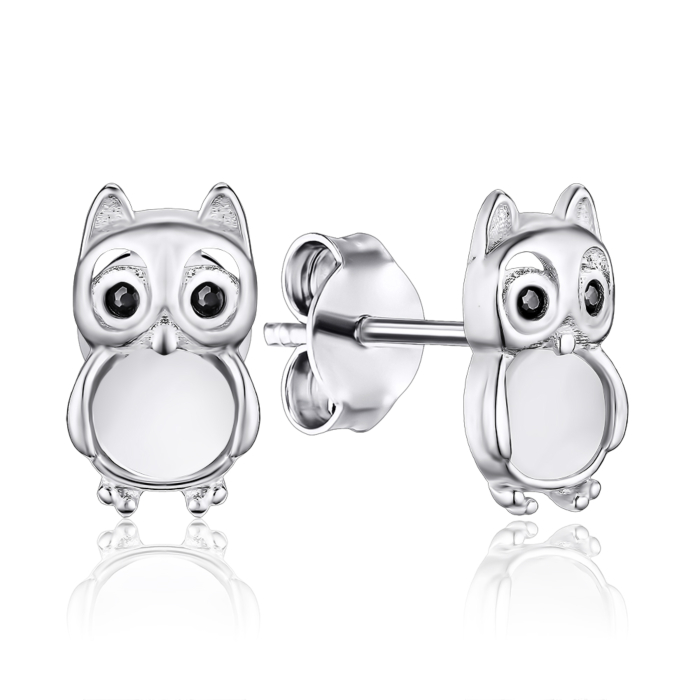 Серебряные серьги с перламутром и фианитами. Артикул EA00119-E/12/21192