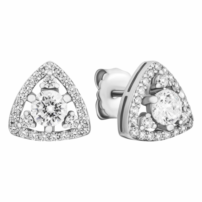 Срібні пусети з фіанітами. Артикул UG5EA54137