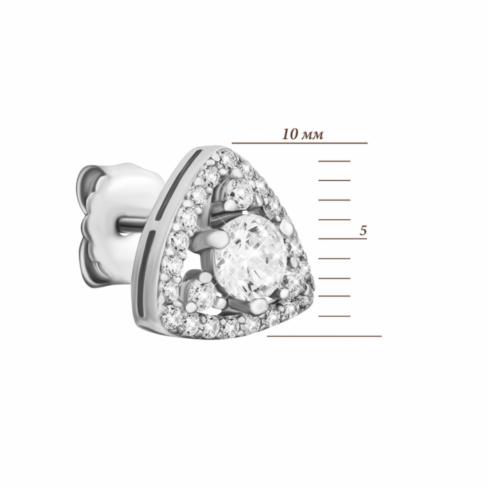 Срібні пусети з фіанітами. Артикул UG5EA54137